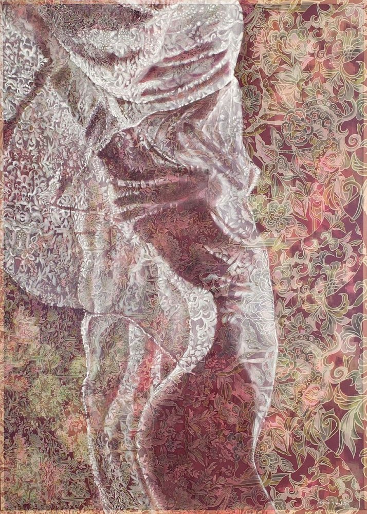 Karina Czernek, „Szeptem widziana I”, 2014, technika własna, 140 x 100 cm